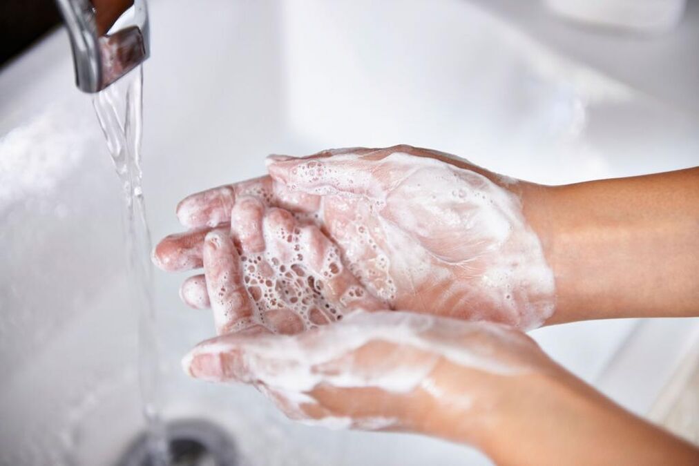 Wash your hands to keep away microbes and worms